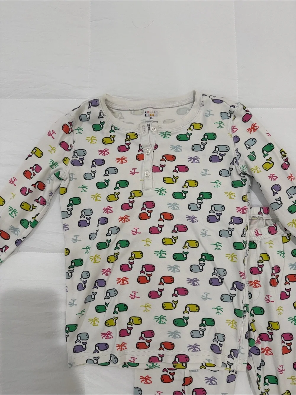 Kids Rainbow Whale Roller Rabbit Pajama Set size 10